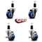 Service Caster 3'' Blue Poly Wheel Swivel 1-3/8'' Expanding Stem Caster Set 2 Brakes, 4PK SCC-EX20S314-PPUB-BLUE-2-TLB-2-138 - alternate 5